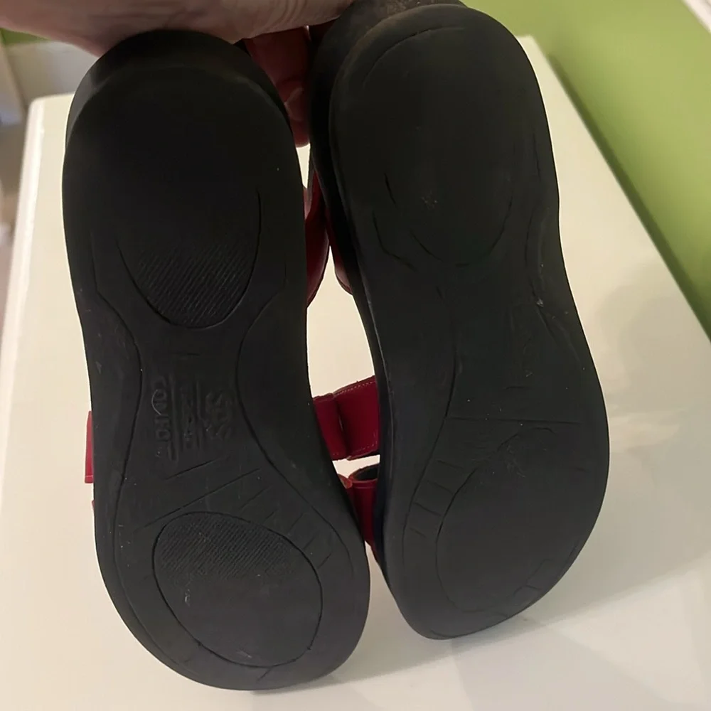 SAS Huarache Sandals Red Leather